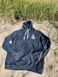 Lost Octopus - Black Sandwash - Soft Stretch Hooded Sweatshirt
