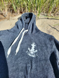Lost Octopus - Black Sandwash - Soft Stretch Hooded Sweatshirt