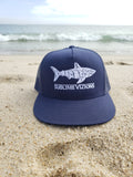 Great White Vizions Navy Hat | Navy Trucker Snapback | Sublime Vizions