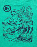 Cahoon Hollow - PJG Collection - T-Shirt - Green w/ Navy Print