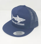 Great White Vizions Navy Hat | Navy Trucker Snapback | Sublime Vizions