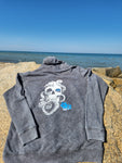 Lost Octopus - Granite Sandwash - Soft Stretch Hooded Sweatshirt